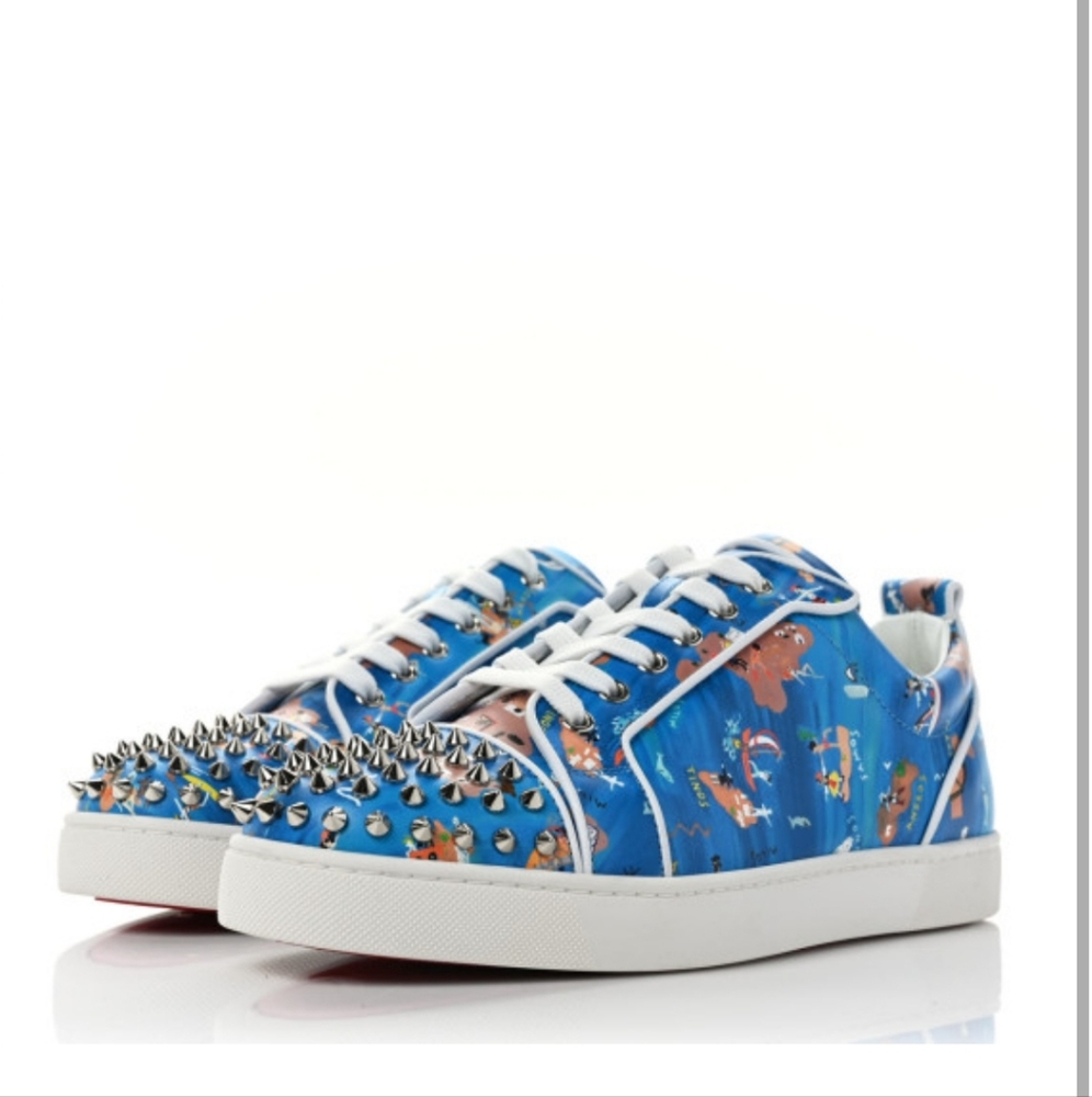 Christian Louboutin Louis Junior Spikes Odissey Print Size 43 NEW